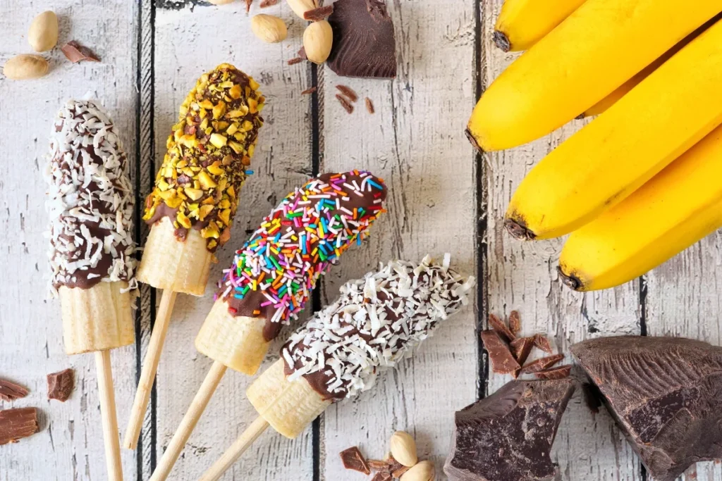 Chocolate Dipped Frozen Bananas