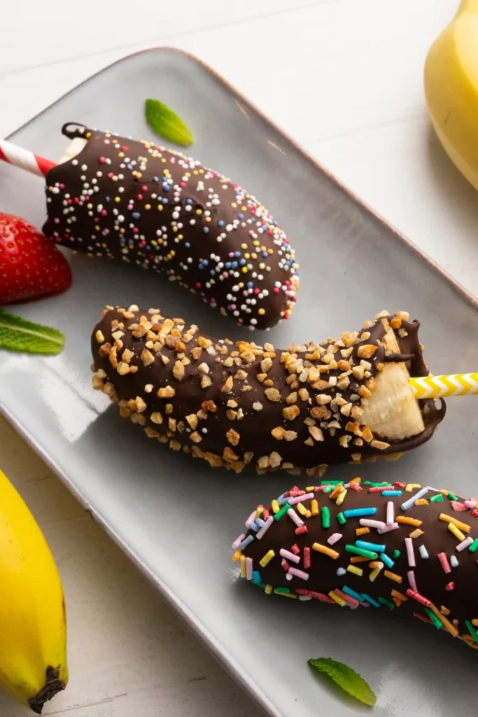 Chocolate Dipped Frozen Bananas