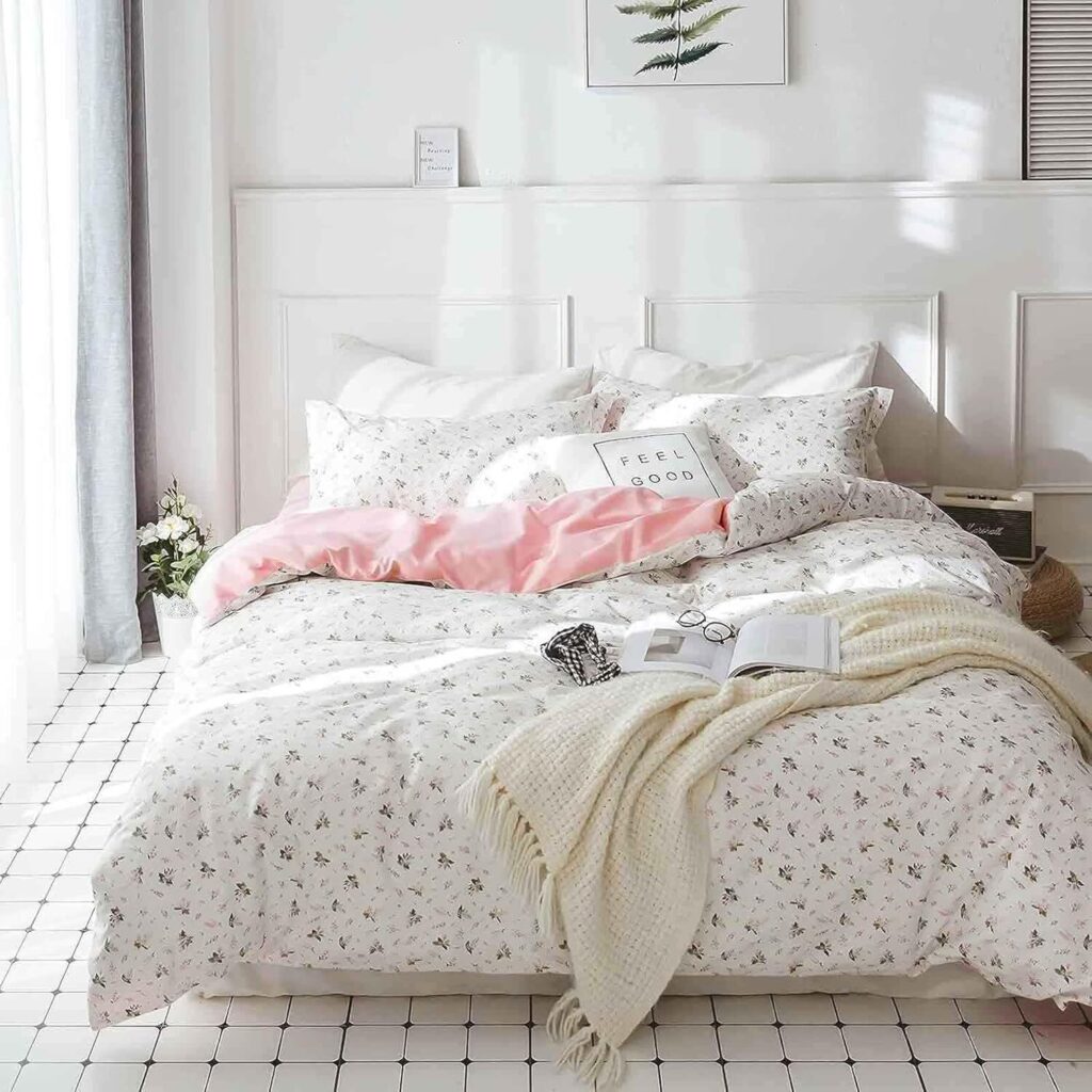 Full Size Floral Comforter Set – Soft Brushed Microfiber with Cute Spring Design for All Season Use