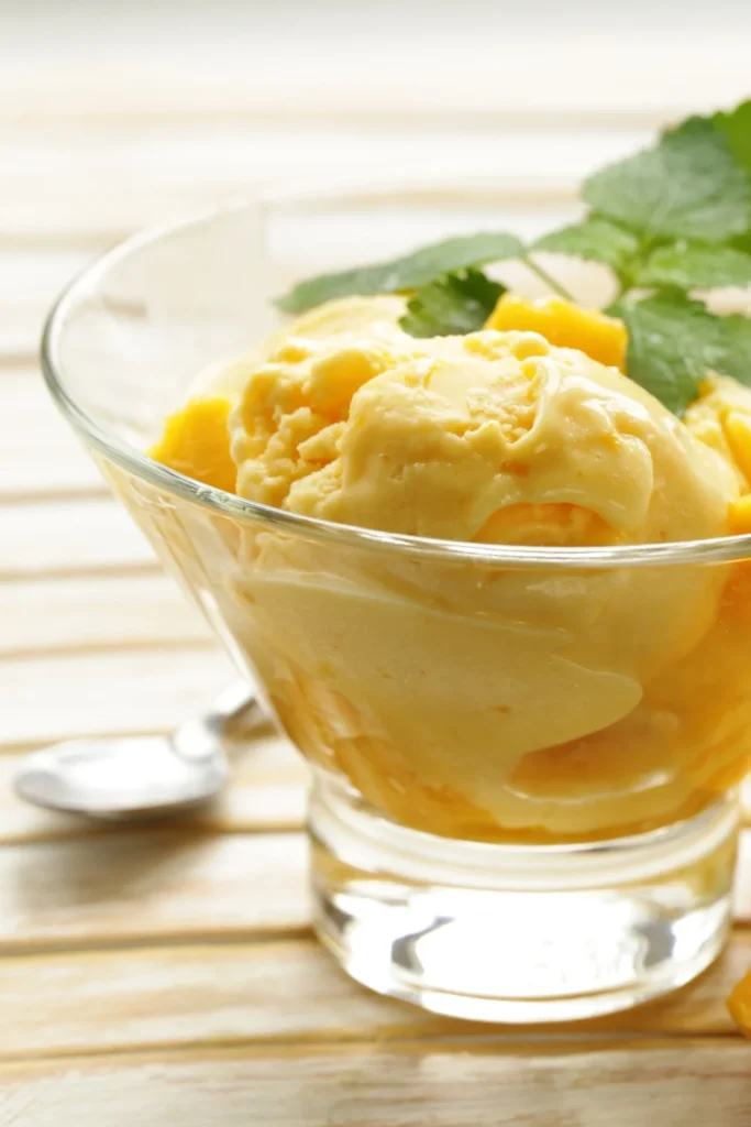 Lemon Sorbet with Fresh Mint