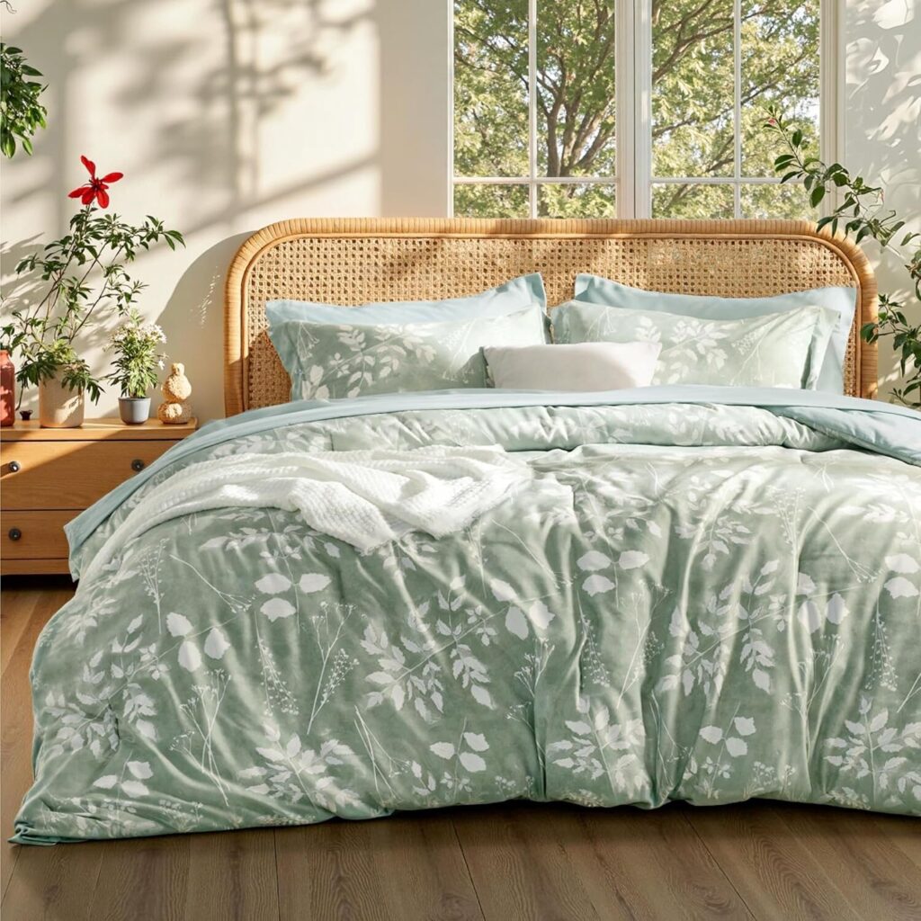 Queen Bed in a Bag – Ultra Soft Painterly Floral Design with All Season Comfort & OEKO TEX Certification