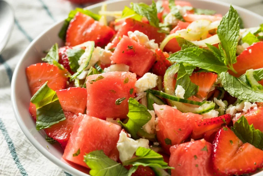 Watermelon and Feta Salad with Grilled Chicken
