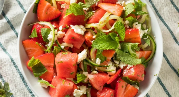 Watermelon and Feta Salad with Grilled Chicken (2)