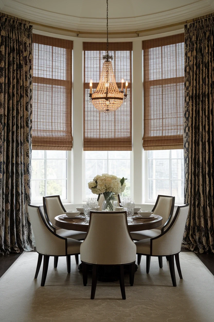 Bamboo Shades with Side Panels