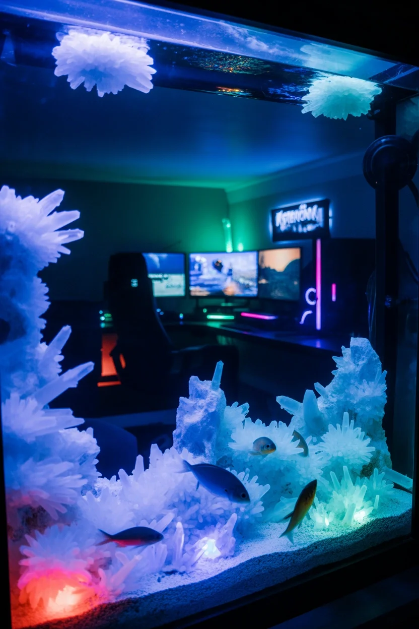 Basement Gaming Cave LED Crystal Display