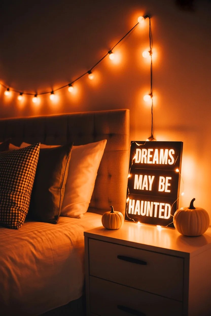 Black & Orange String Lights – Cozy Glow
