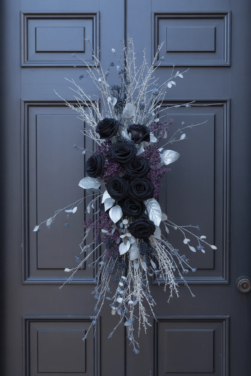 Top 15 Halloween Door Decoration Ideas That'll Make Your Neighbors Jealous 14 Black Rose Garden