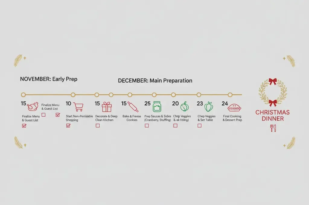 Christmas Meal Planning: Your Complete Guide to Stress-Free Holiday Dinners 3 Christmas Meal Planning Timeline