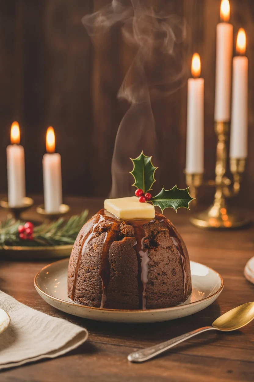 Christmas Pudding with Brandy Butter