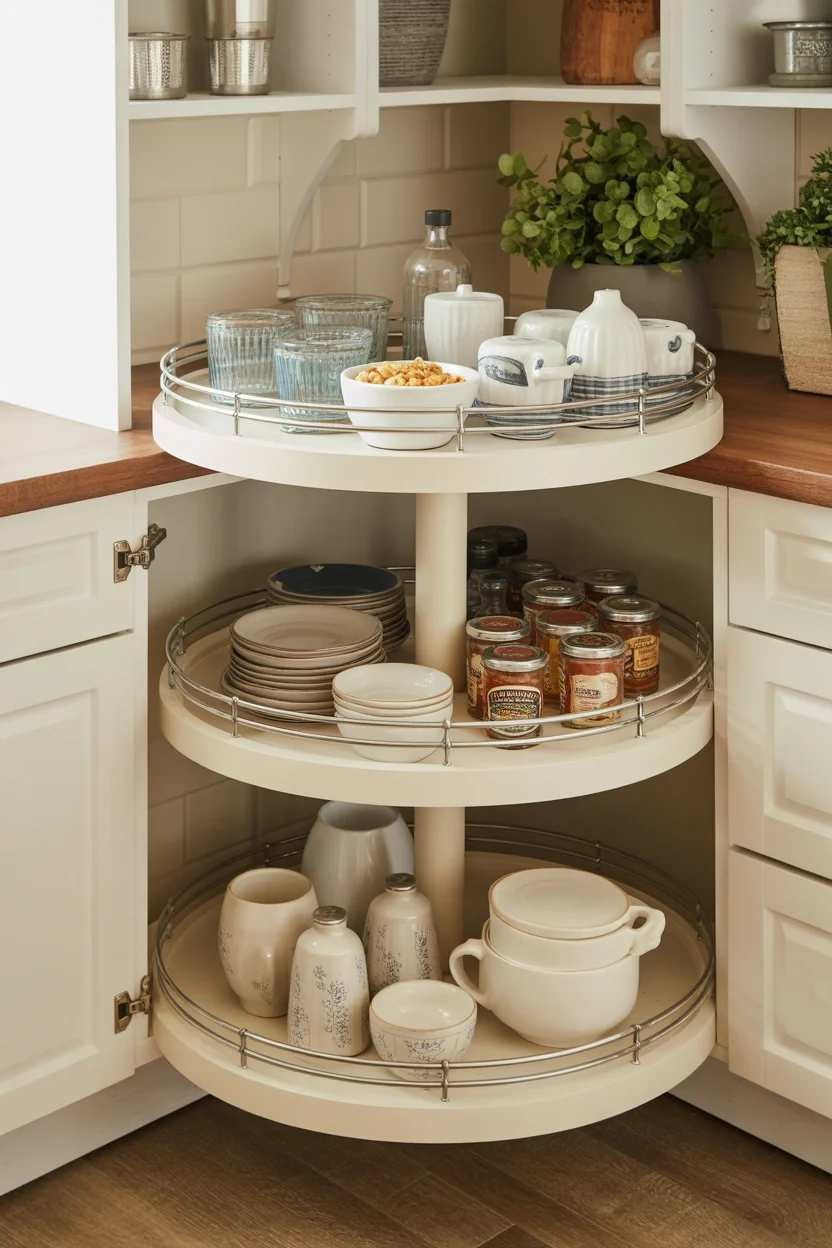 Corner Cabinet Lazy Susan small kitchen design ideas