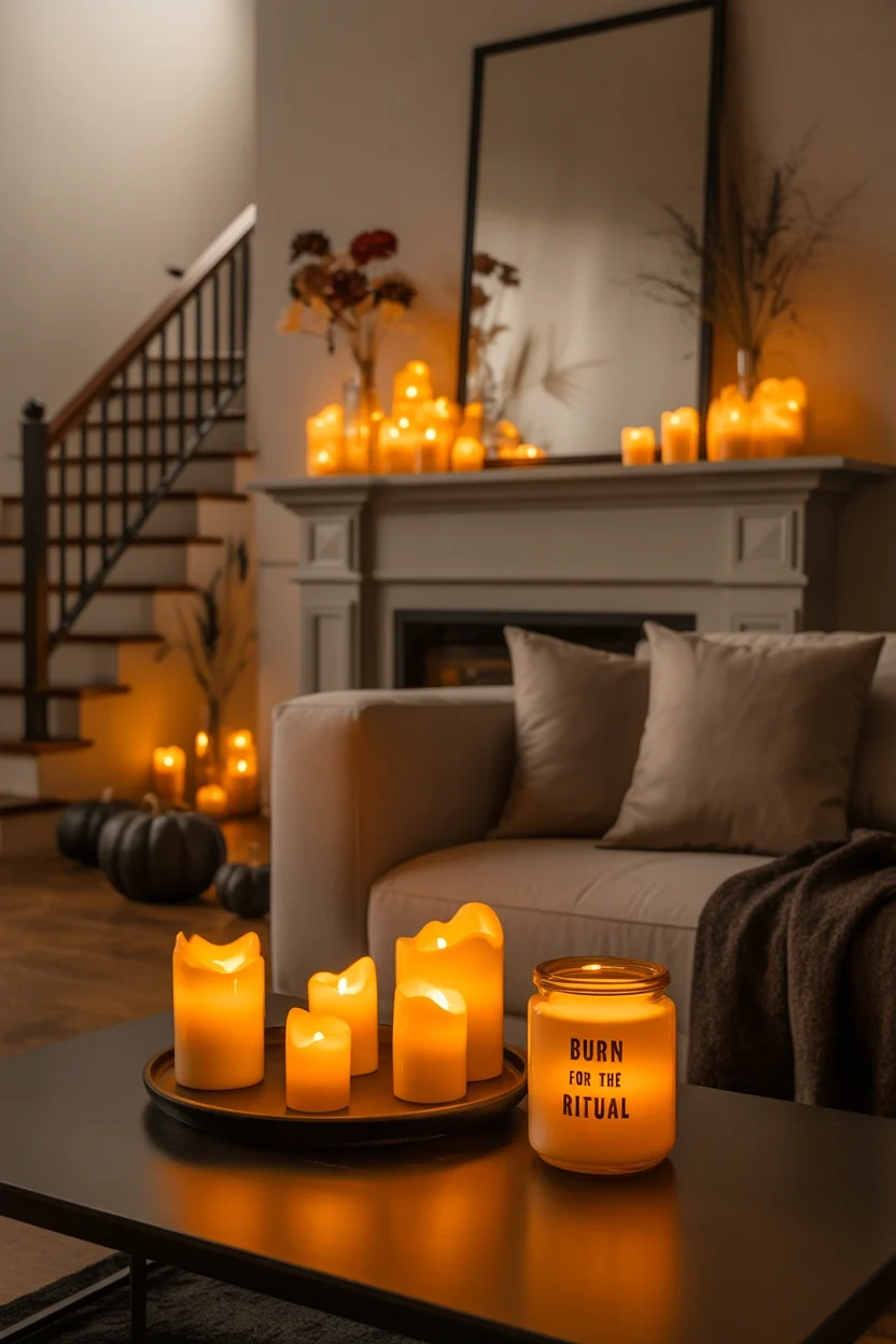 Flickering LED Candles – Cozy Spooky Lighting
