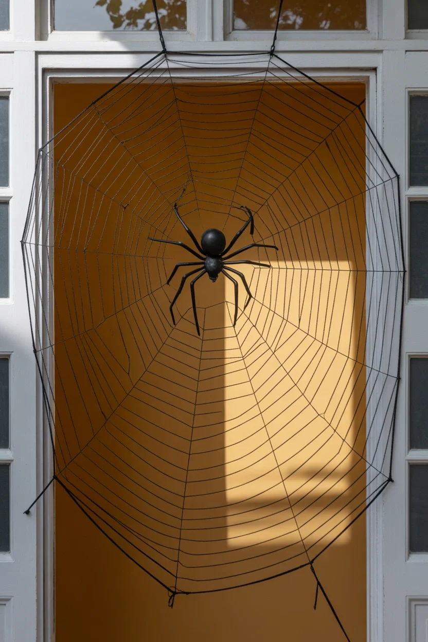 Top 15 Halloween Door Decoration Ideas That'll Make Your Neighbors Jealous 12 Giant Spider Web