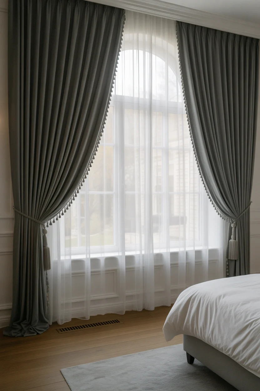 Layered Window Treatments window treatment ideas for large windows