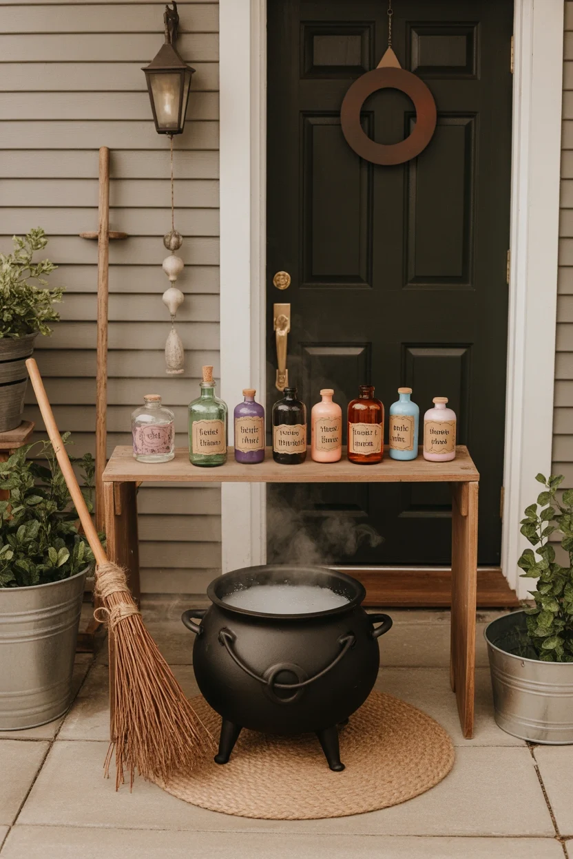 Top 15 Halloween Door Decoration Ideas That'll Make Your Neighbors Jealous 10 Potion Brewing Station