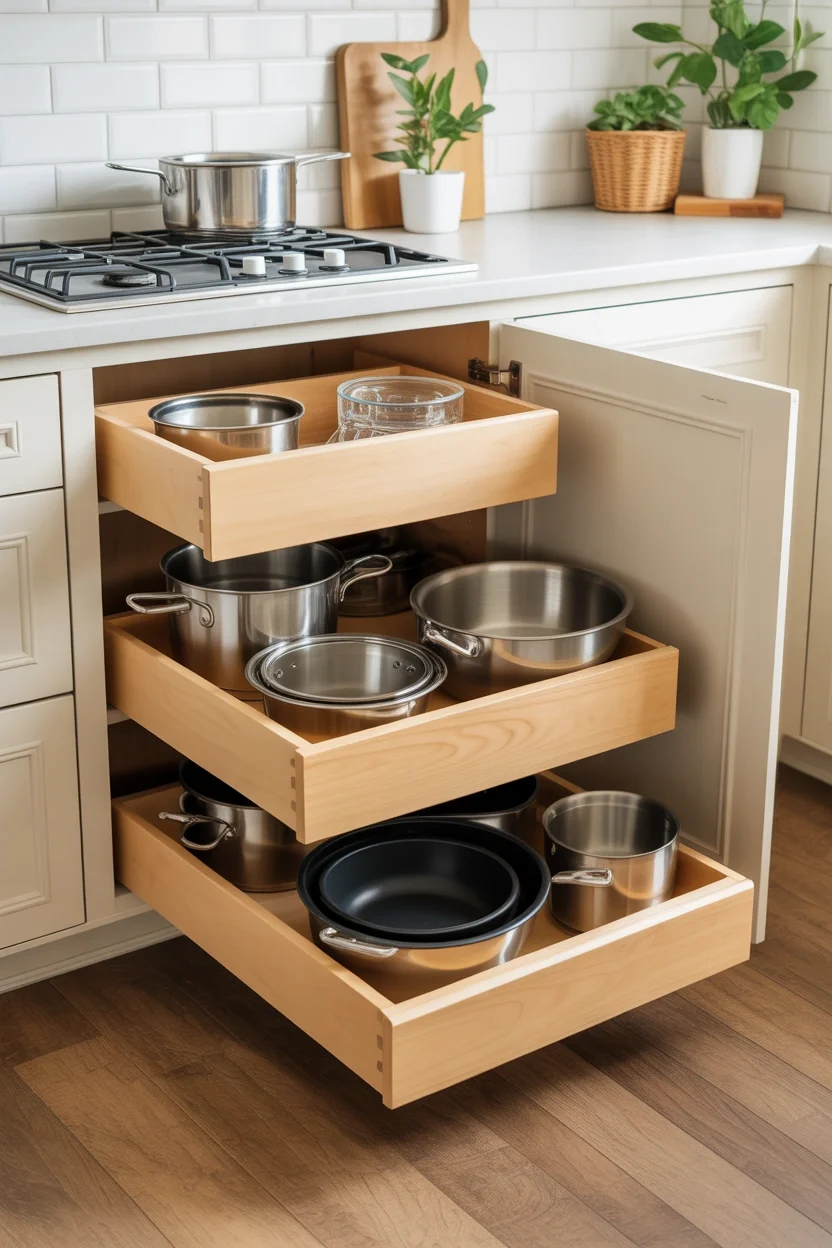 Pull Out Lower Cabinet Drawers small kitchen design ideas