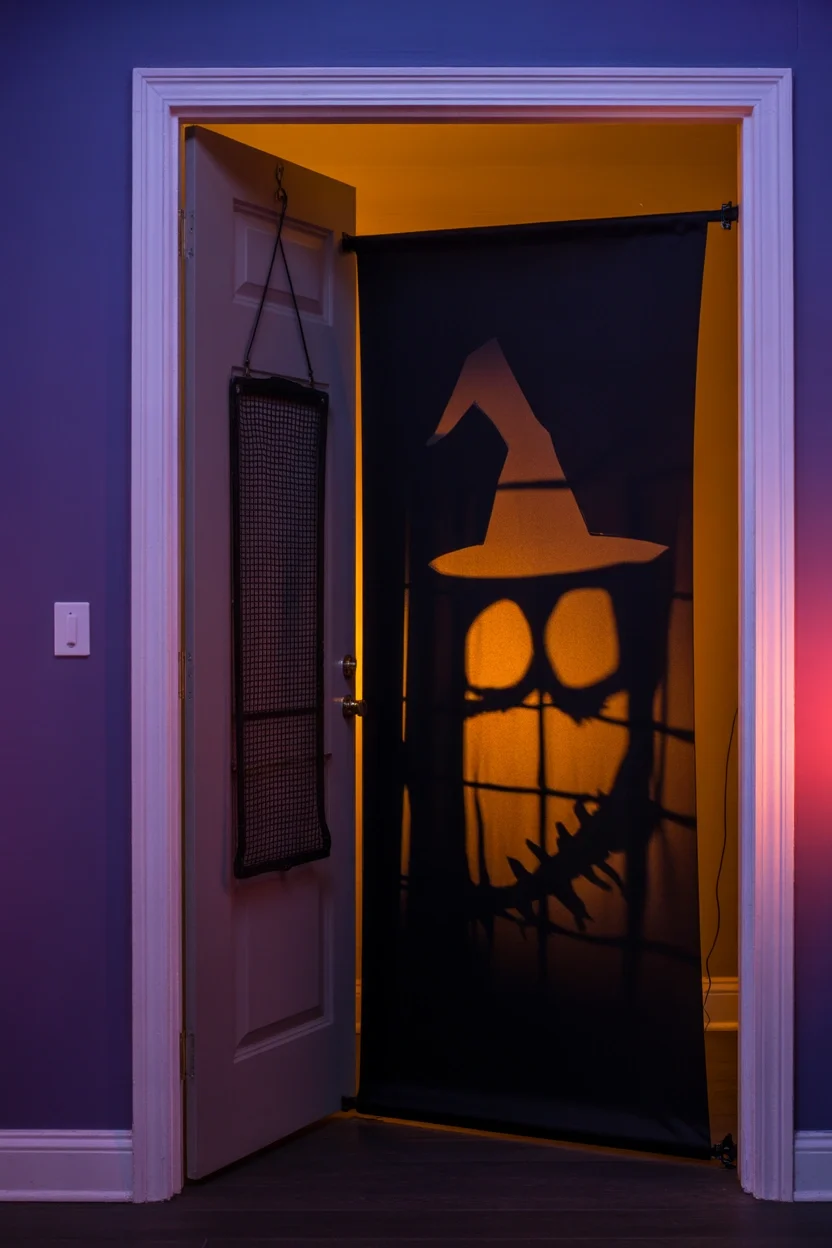 Top 15 Halloween Door Decoration Ideas That'll Make Your Neighbors Jealous 7 Shadow Theater Door