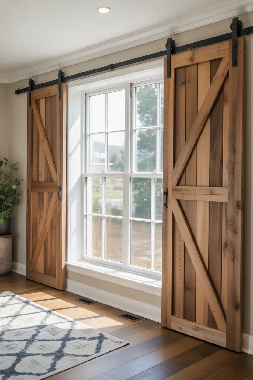 Sliding Barn Door Style Shutters