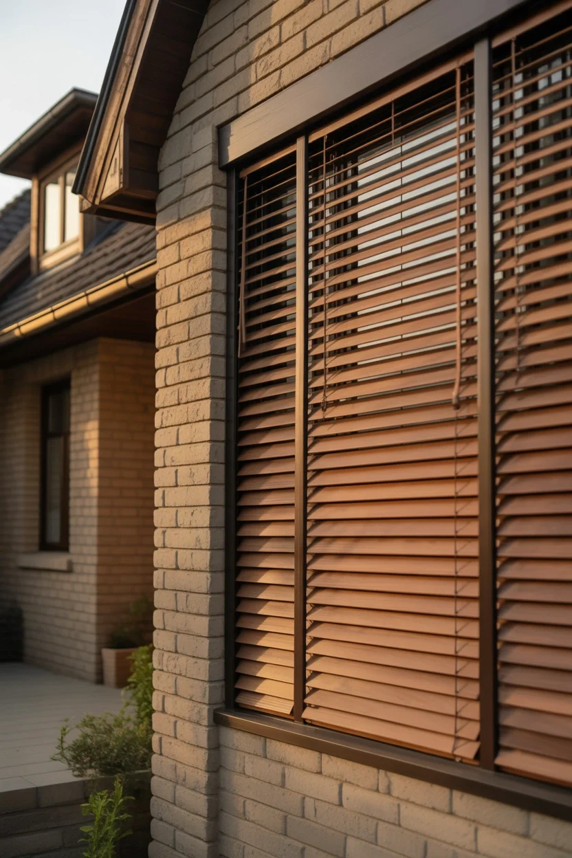 Stylish Wooden Exterior Blinds