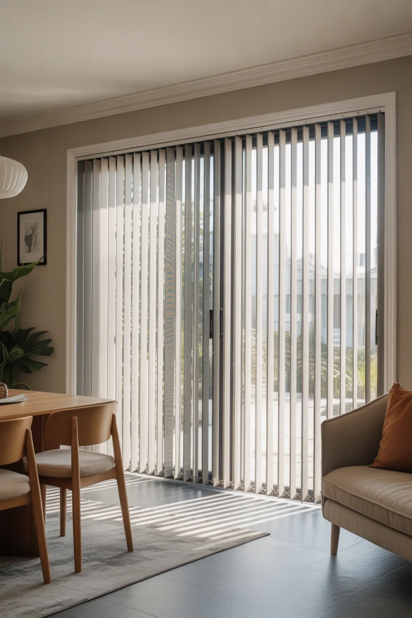 Vertical Blinds window treatment ideas for large windows