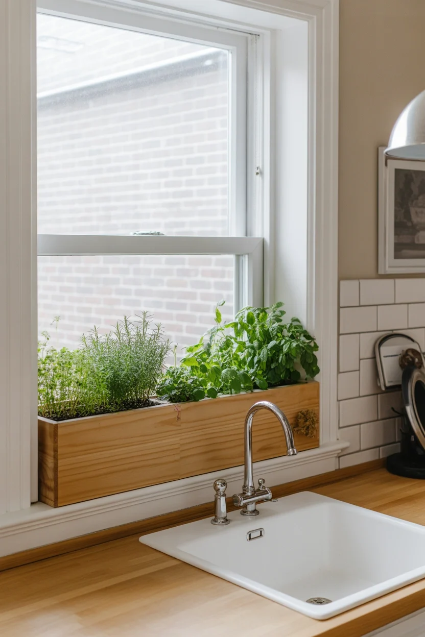 Window Sill Extension small kitchen design ideas