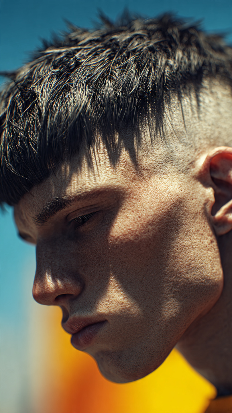 15 Ultimate Summer Hairstyles for Boys: Beat the Heat in Style 4 close up shot of a trendy young man with a texture