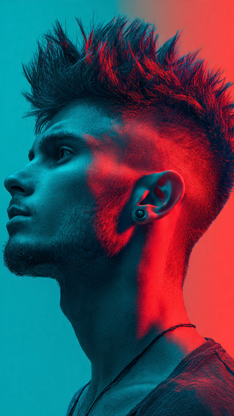 15 Ultimate Summer Hairstyles for Boys: Beat the Heat in Style 14 edgy faux hawk fade dynamic portrait of a young gu