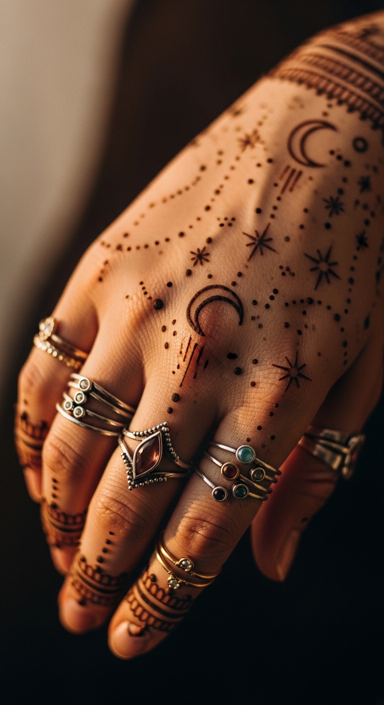 Celestial Star & Moon Motifs