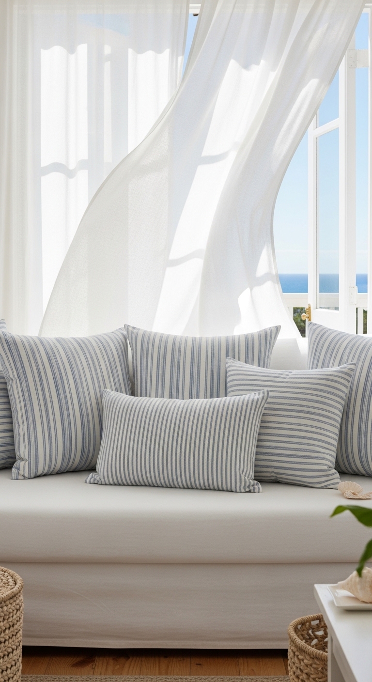 Coastal Blue and White Stripes