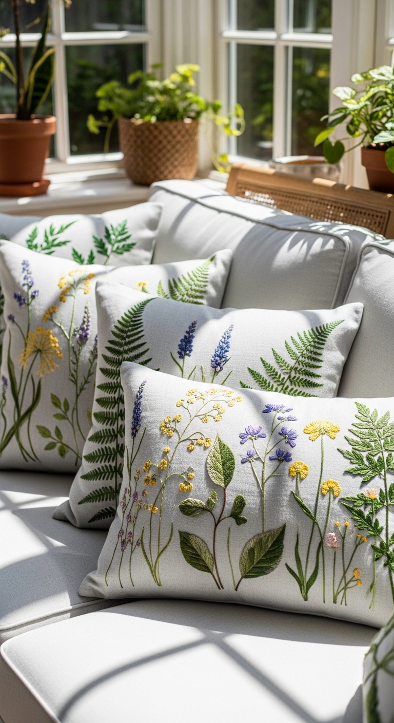 Embroidered Botanical Designs