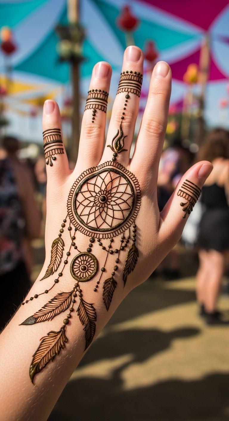 Festival Ready Dreamcatcher Mehndi