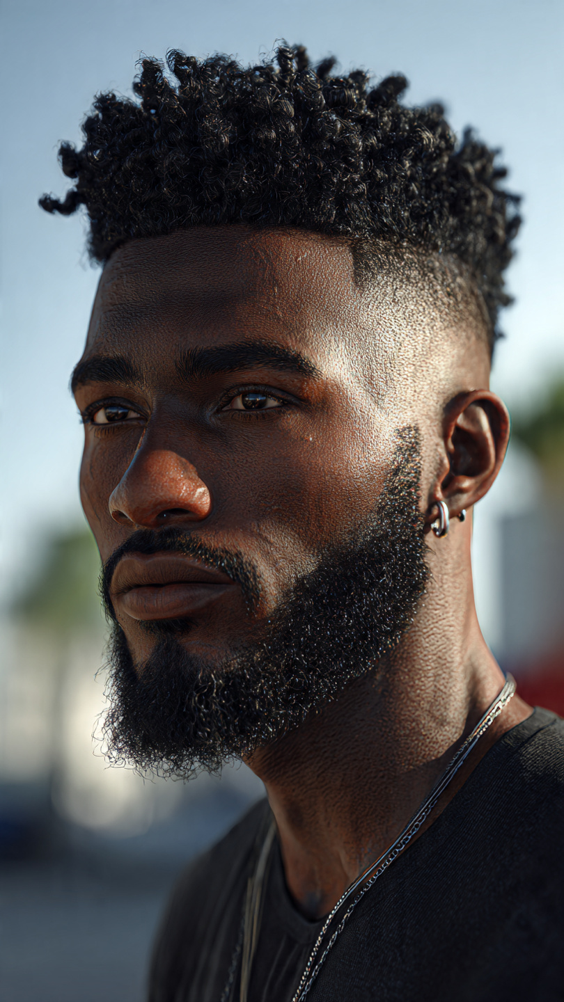 The High Top Fade with Natural Curls