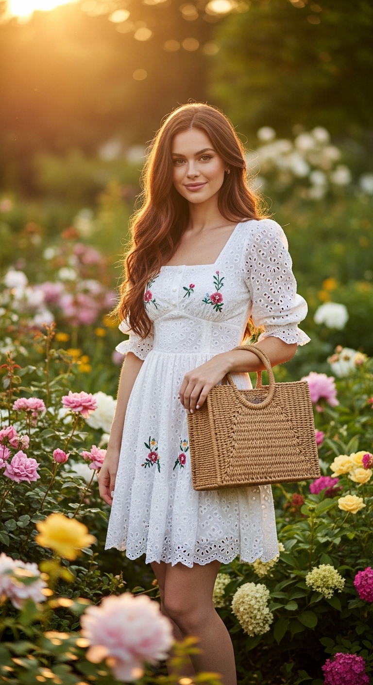 The White Eyelet Mini Dress