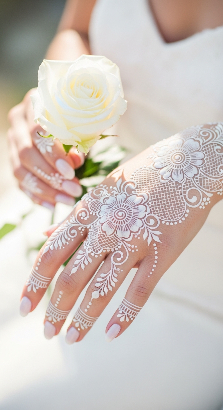 White Henna Lace Patterns