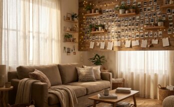 15 Interactive Memory Wall Design Ideas to Transform Your Space 6 Living room with memory wall 202605311504