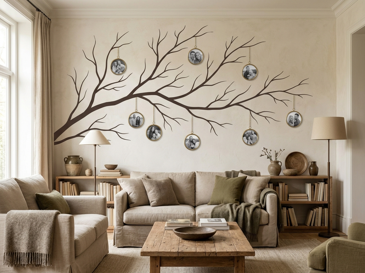 Tree wall decal with portraits 202605311516